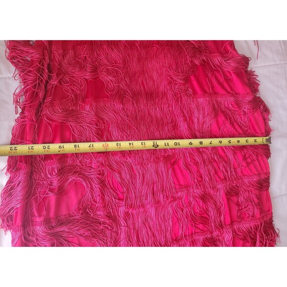 Charades Dress Red Fringe Womens 1x Flapper Style With Gold Sequin Scoop Neck - Picture 5 of 10